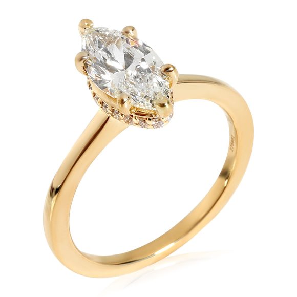Ritani Marquise Diamond Engagement Ring in 18k Yellow Gold I VVS2 1.38 CTW - Picture 5 of 5
